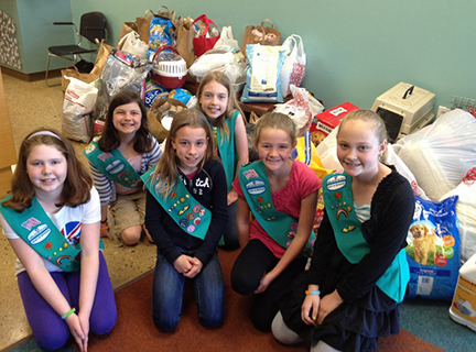 A group of Girl Scouts at HSHV