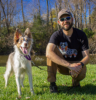 Lowell Zuckerman, dog trainer, with one of his dogs