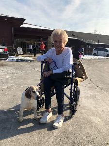 Wendy and her dog Molly heading home