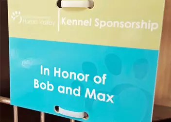 Kennel sponsorship plaque