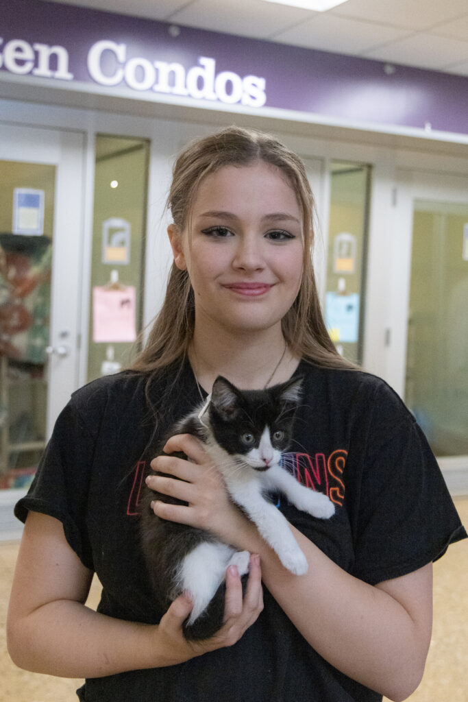 Cara Gilbert with kitten